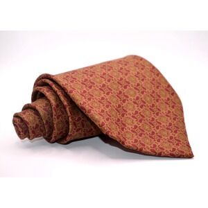 Barneys New York Silk Blend Necktie Burgundy/Beige Paisley Made In Italy‎